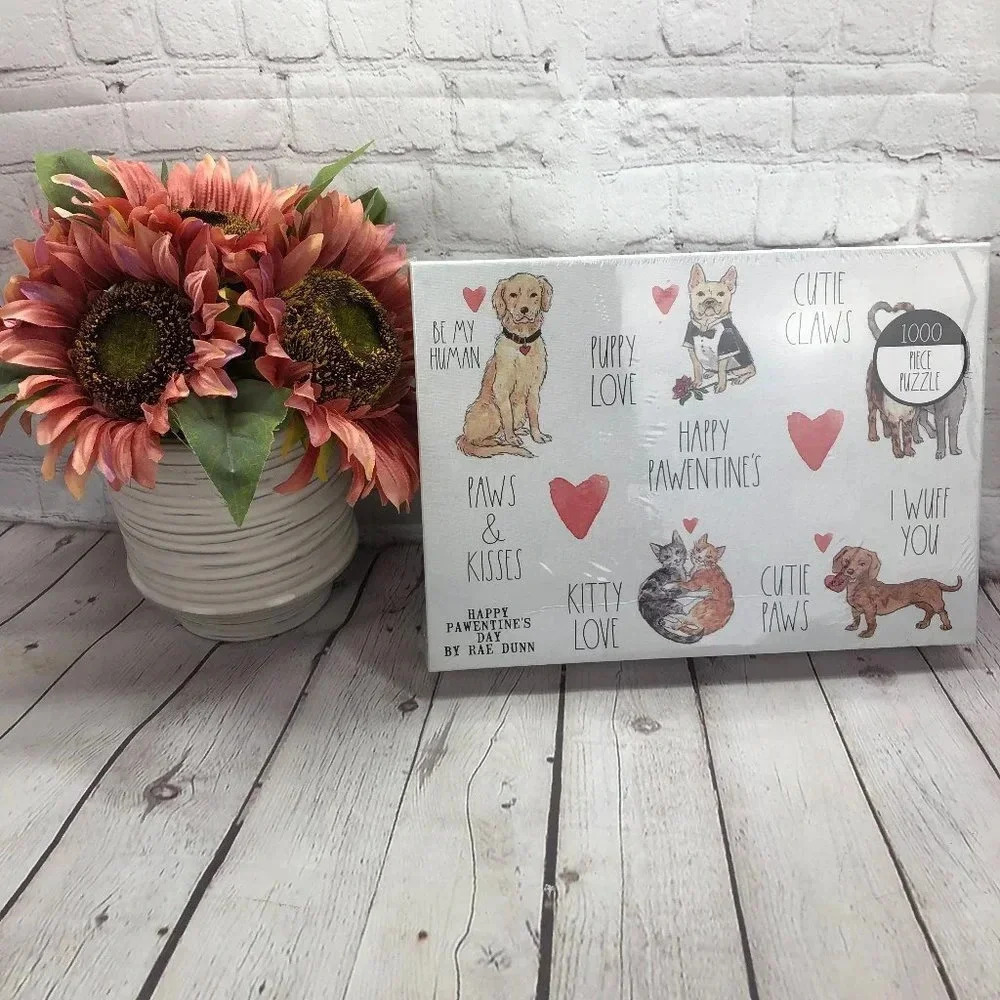 NWT Rae Dunn Happy Pawentine's 1000pc puzzle